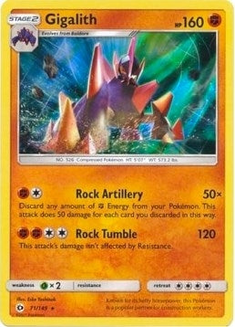 Gigalith (71/149) (Cosmos Holo) (Blister Exclusive) [Sun & Moon: Base Set]