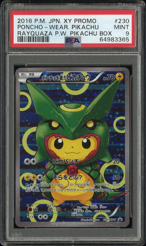 PSA 9 - PONCHO-WEAR.PIKACHU RAYQUAZA P.W. PIKACHU BOX 2016 POKEMON JAPANESE XY PROMO