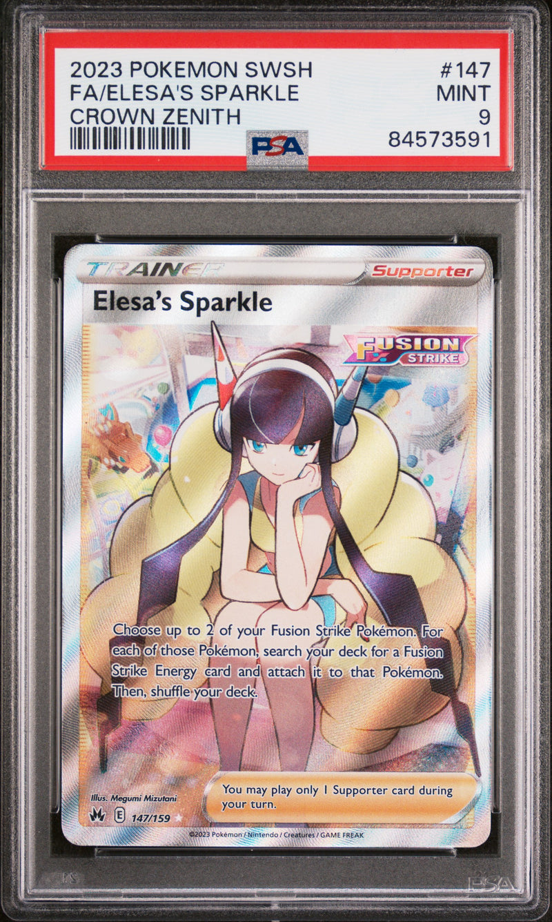 PSA 9 - FA/ELESA'S SPARKLE CROWN ZENITH 2023 POKEMON SWORD AND SHIELD CROWN ZENITH