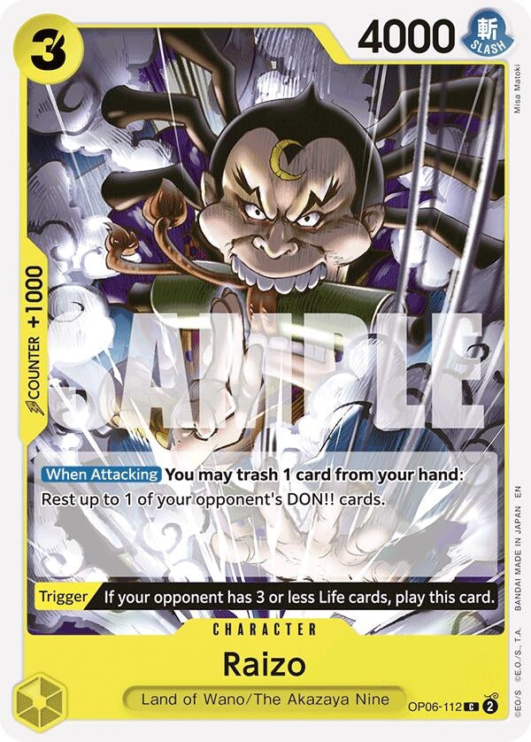 Image for Raizo (Reprint) (OP06-112) (ST-28: Starter Deck 28 GREEN/YELLOW Yamato) (ST-28) - One Piece Card Game