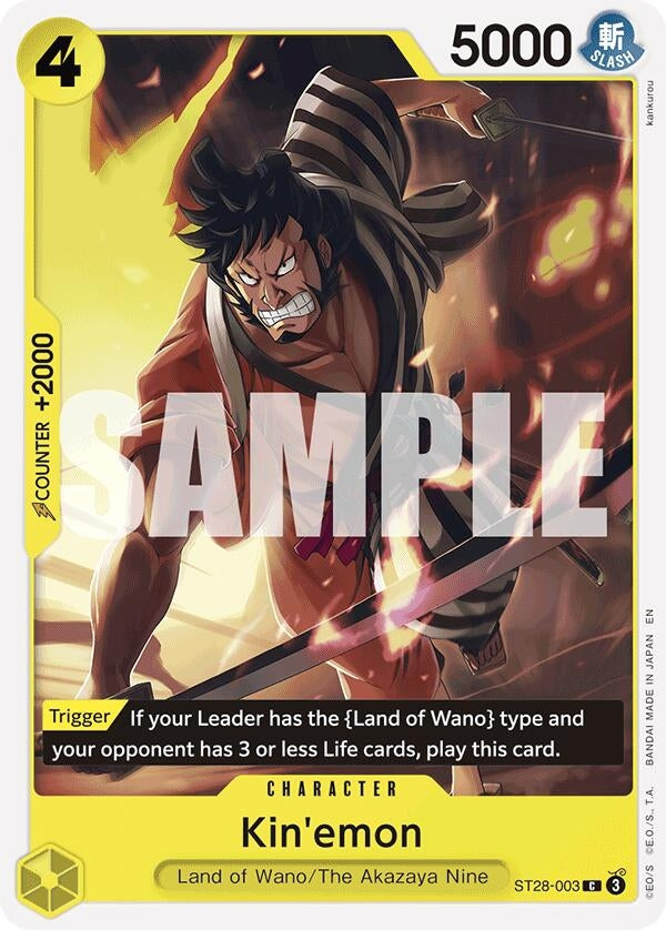 Image for Kin'emon (ST28-003) (ST-28: Starter Deck 28 GREEN/YELLOW Yamato) (ST-28) - One Piece Card Game