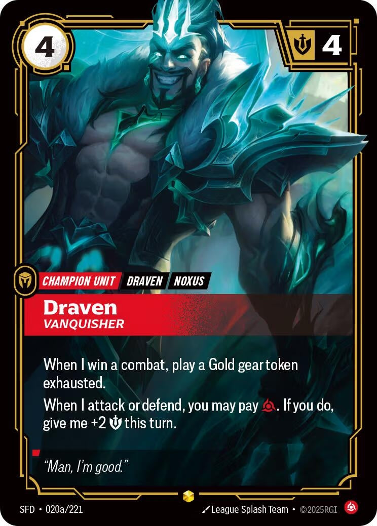 Draven - Vanquisher (Alternate Art) (020a/221) (Spiritforged)