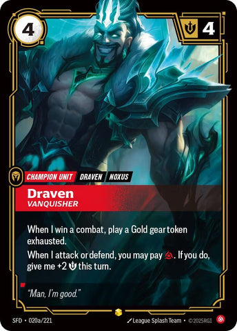 Draven - Vanquisher (Alternate Art) (020a/221) (Spiritforged)