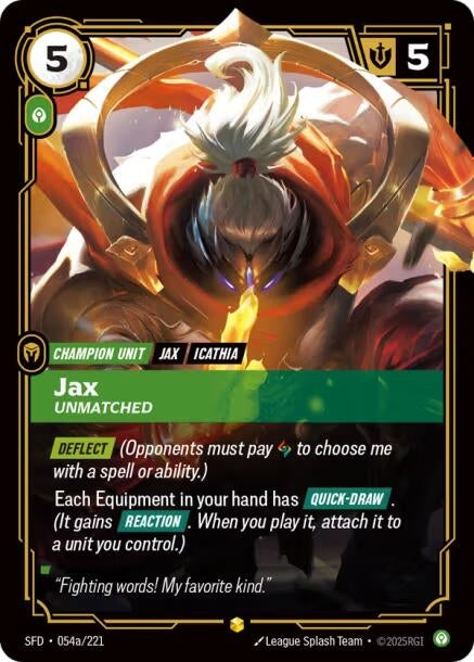 Jax - Unmatched (Alternate Art) (054a/221) (Spiritforged)