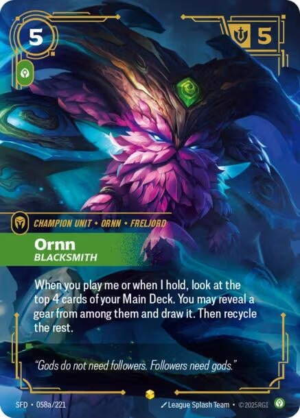 Ornn - Blacksmith (Alternate Art) (058a/221) (Spiritforged)