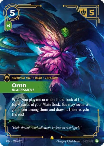 Ornn - Blacksmith (Alternate Art) (058a/221) (Spiritforged)