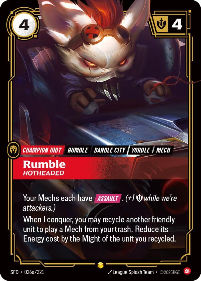 Rumble - Hotheaded (Alternate Art) (026a/221) (Spiritforged)