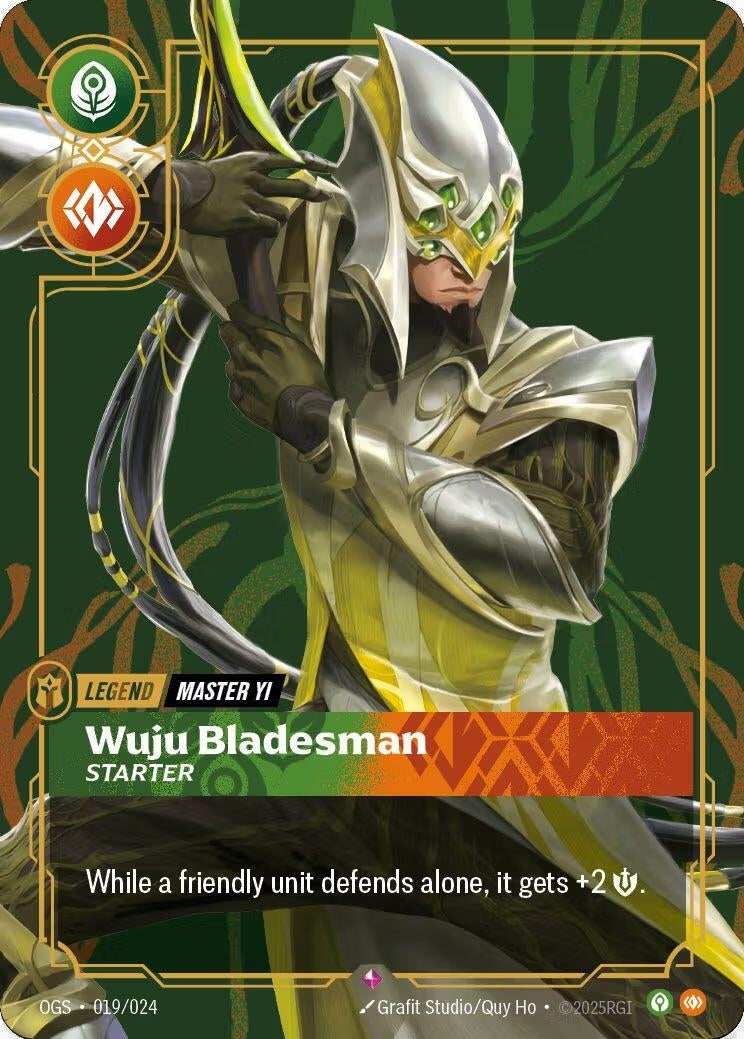 Image for Master Yi, Wuju Bladesman (Metal) (Best Of) (019/024) (Riftbound Organized Play Promotional Cards) (OPP) - Riftbound: League of Legends Trading Card Game