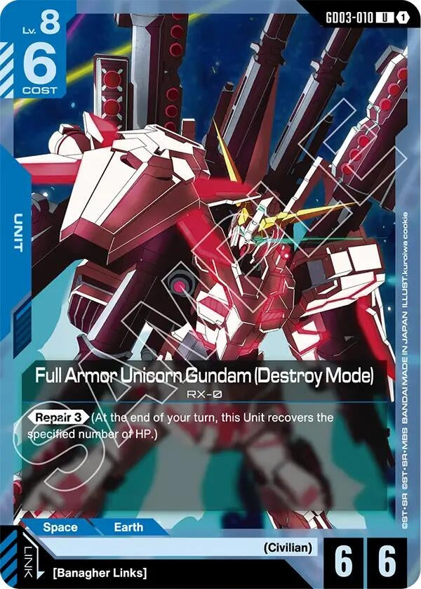 Full Armor Unicorn Gundam (Destroy Mode) (GD03-010) (Steel Requiem)