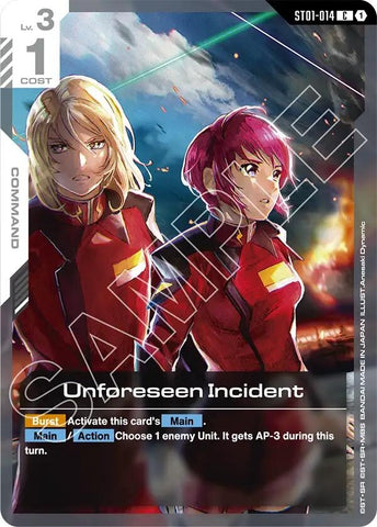 Image for Unforeseen Incident (ST01-014) (Starter Deck 09: Destiny Ignition) - Gundam Card Game