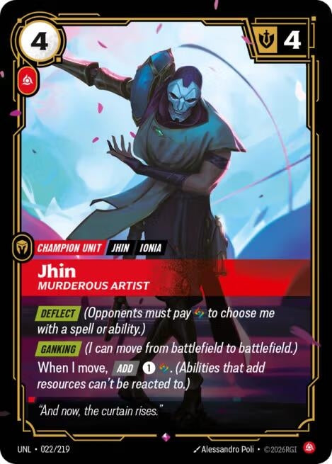 Image for Jhin - Murderous Artist (022/219) (Unleashed) - Riftbound: League of Legends Trading Card Game