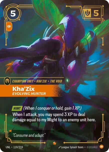 Image for Kha'Zix - Evolving Hunter (119/219) (Unleashed) - Riftbound: League of Legends Trading Card Game