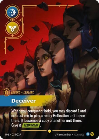 Image for LeBlanc - Deceiver (Overnumbered) (235/219) (Unleashed) - Riftbound: League of Legends Trading Card Game