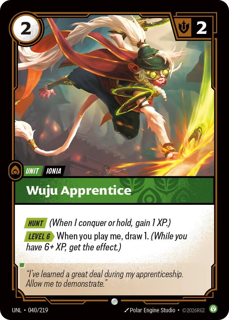 Image for Wuju Apprentice (040/219) (Unleashed) - Riftbound: League of Legends Trading Card Game