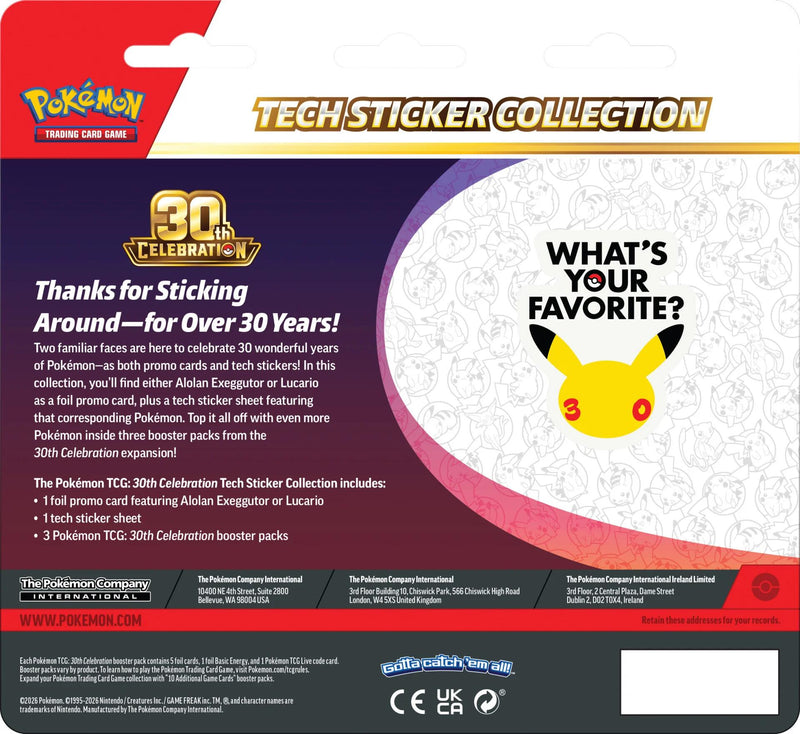 30th Celebration Tech Sticker Collection [Lucario]