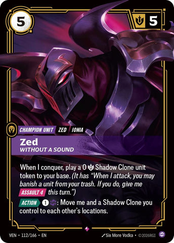 Image for Zed, Without a Sound (112/166) (Vendetta) (VEN) - Riftbound: League of Legends Trading Card Game