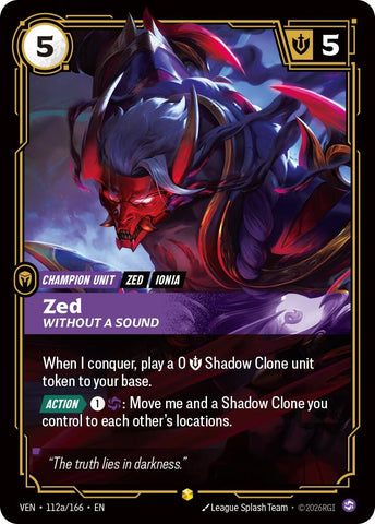 Image for Zed, Without a Sound (Alternate Art) (112a/166) (Vendetta) (VEN) - Riftbound: League of Legends Trading Card Game