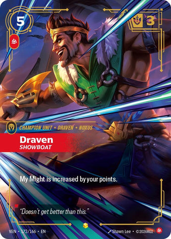 Image for Draven - Showboat (Overnumbered) (172/166) (Vendetta) (VEN) - Riftbound: League of Legends Trading Card Game