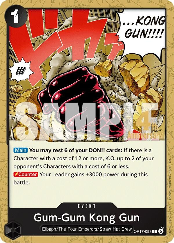 Image for Gum-Gum Kong Gun (OP17-098) (The World's Strongest Warriors Release Event Cards) (OP17 RE) - One Piece Card Game