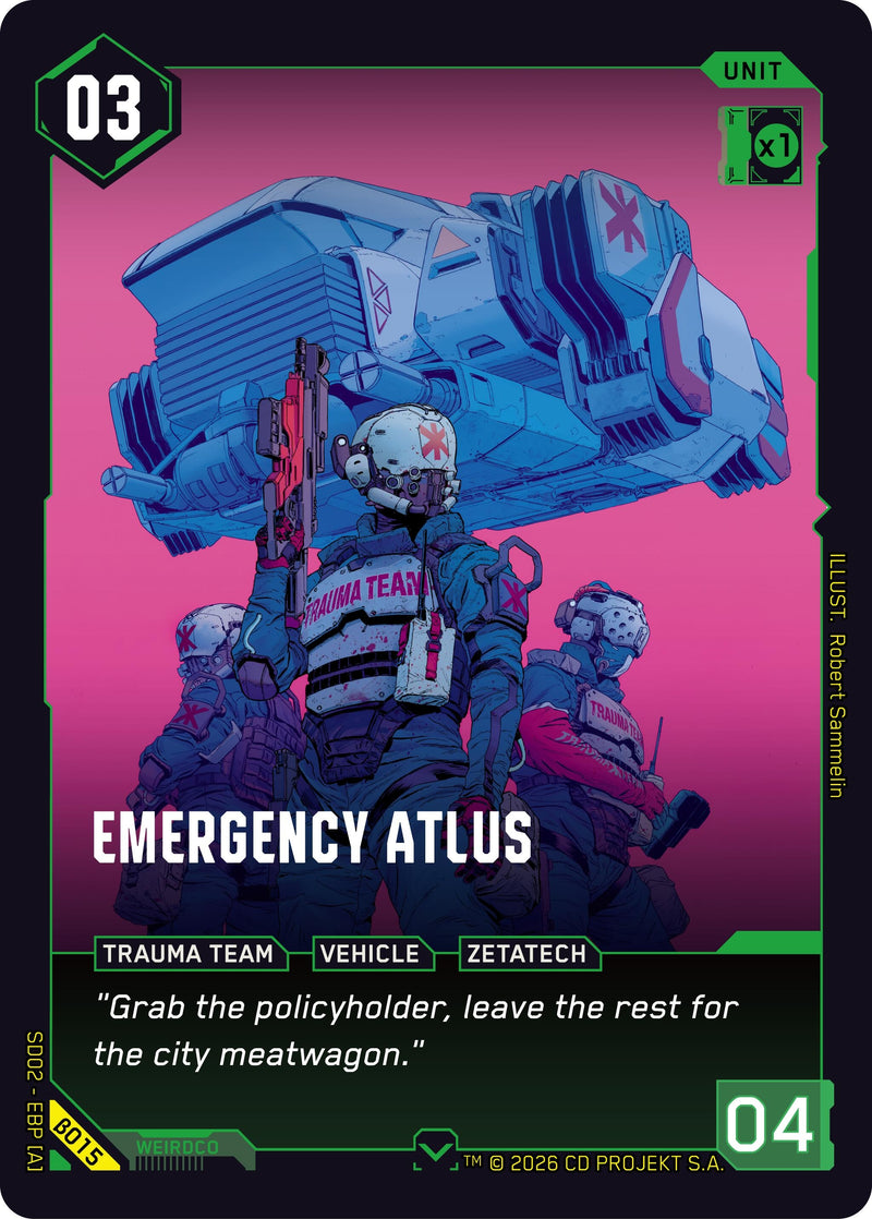 Image for Emergency Atlus (B015) (Embracing Power - Beta Starter Deck) - Cyberpunk TCG