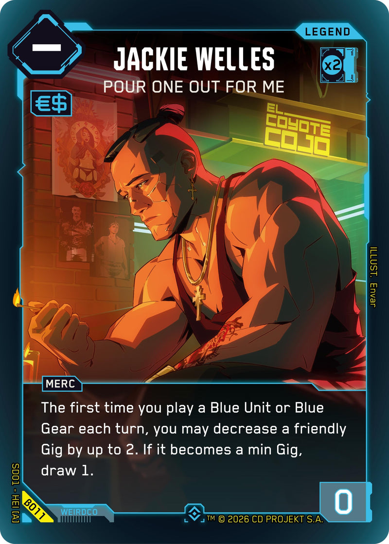 Image for Jackie Welles - Pour One Out For Me (B011) (The Heist - Beta Starter Deck) - Cyberpunk TCG