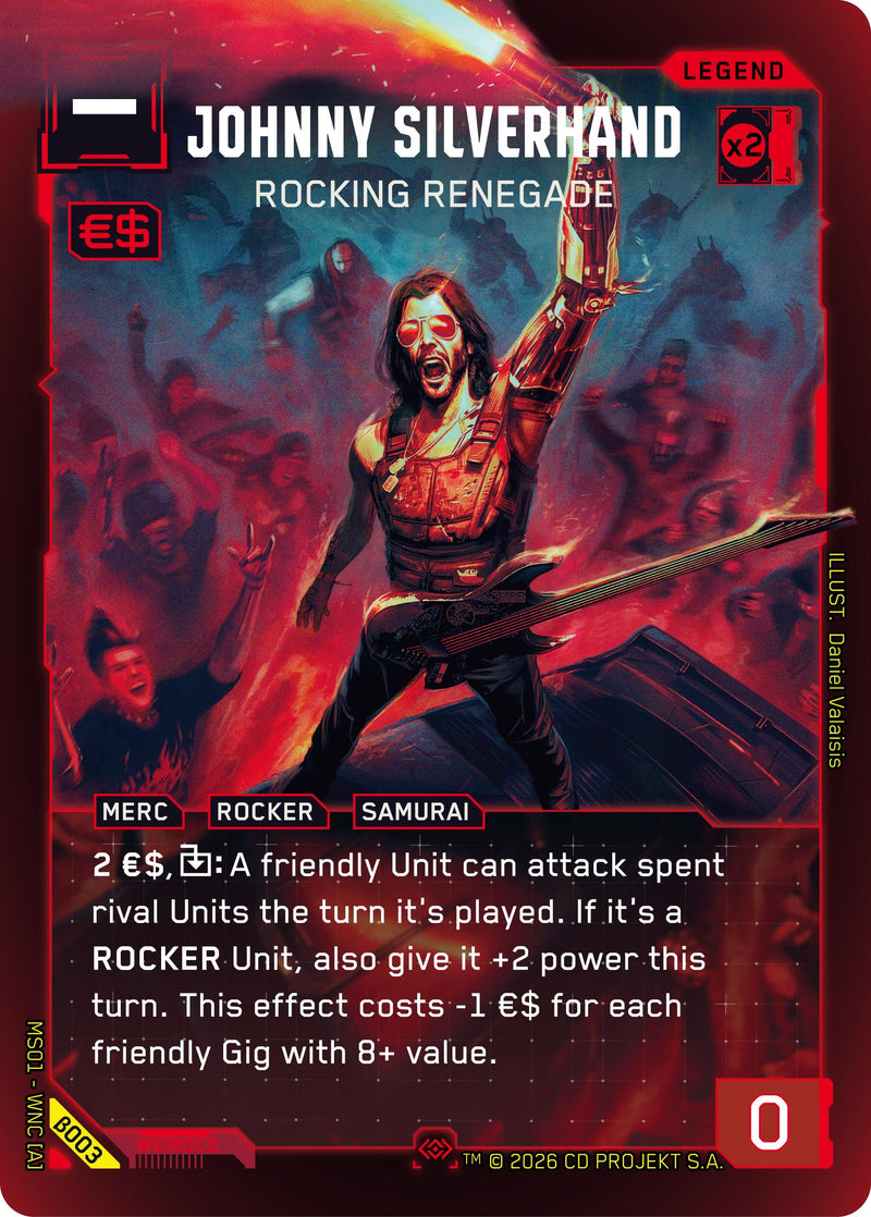 Image for Johnny Silverhand - Rocking Renegade (Secret) (B003) (Welcome to Night City - Beta) - Cyberpunk TCG
