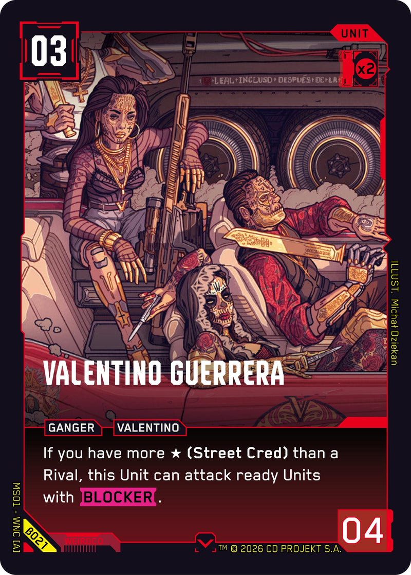 Image for Valentino Guerrera (B021) (Welcome to Night City - Beta) - Cyberpunk TCG
