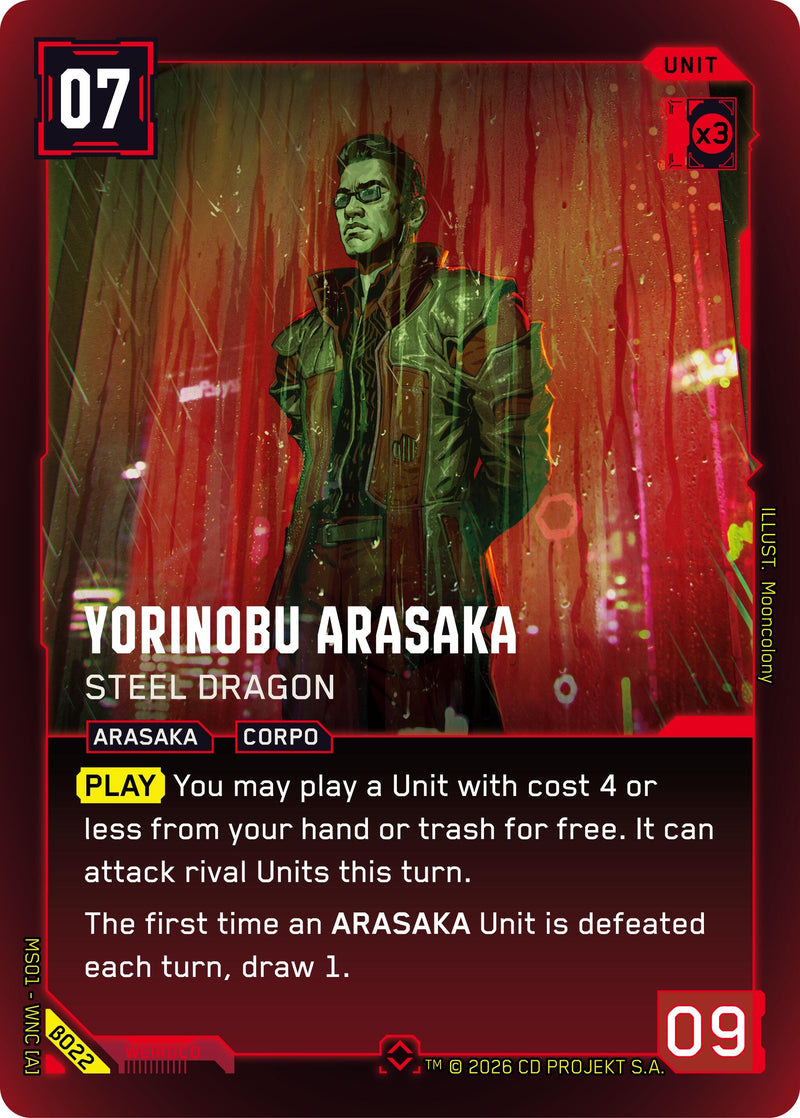 Image for Yorinobu Arasaka - Steel Dragon (B022) (Welcome to Night City - Beta) - Cyberpunk TCG