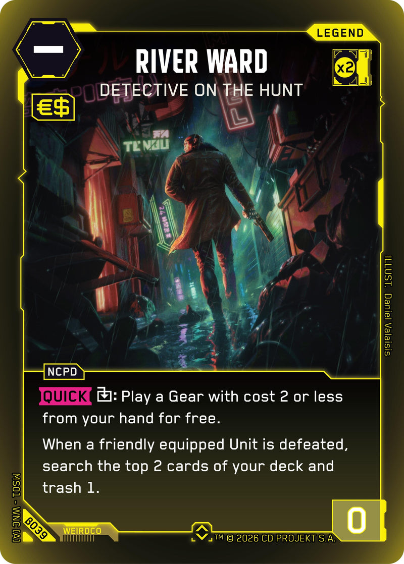 Image for River Ward - Detective on the Hunt (Rare) (B039) (Welcome to Night City - Beta) - Cyberpunk TCG