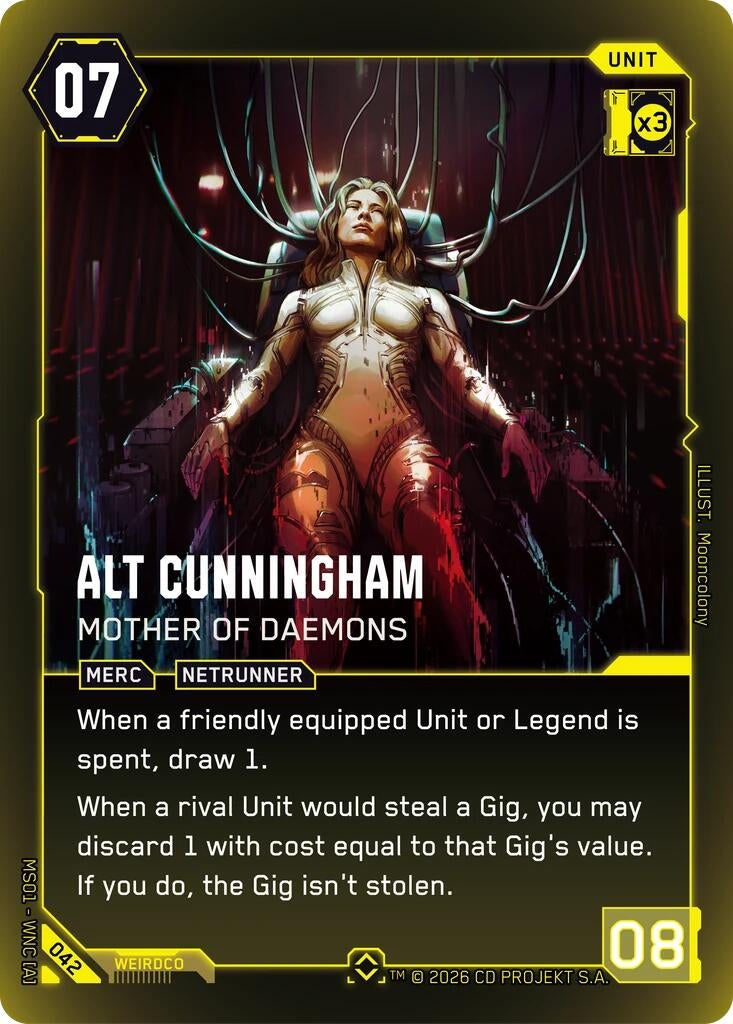 Image for Alt Cunningham - Mother of Daemons (Rare) (B042) (Welcome to Night City - Beta) - Cyberpunk TCG