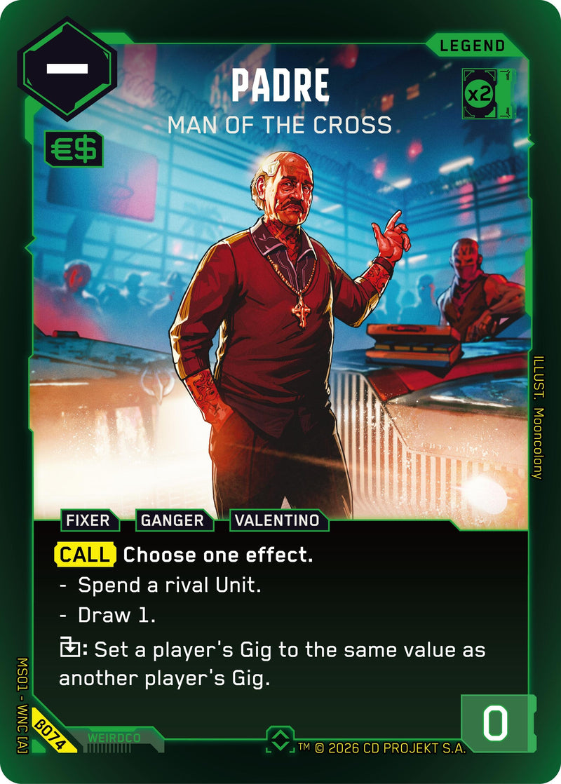 Image for Padre - Man of the Cross (Rare) (B074) (Welcome to Night City - Beta) - Cyberpunk TCG