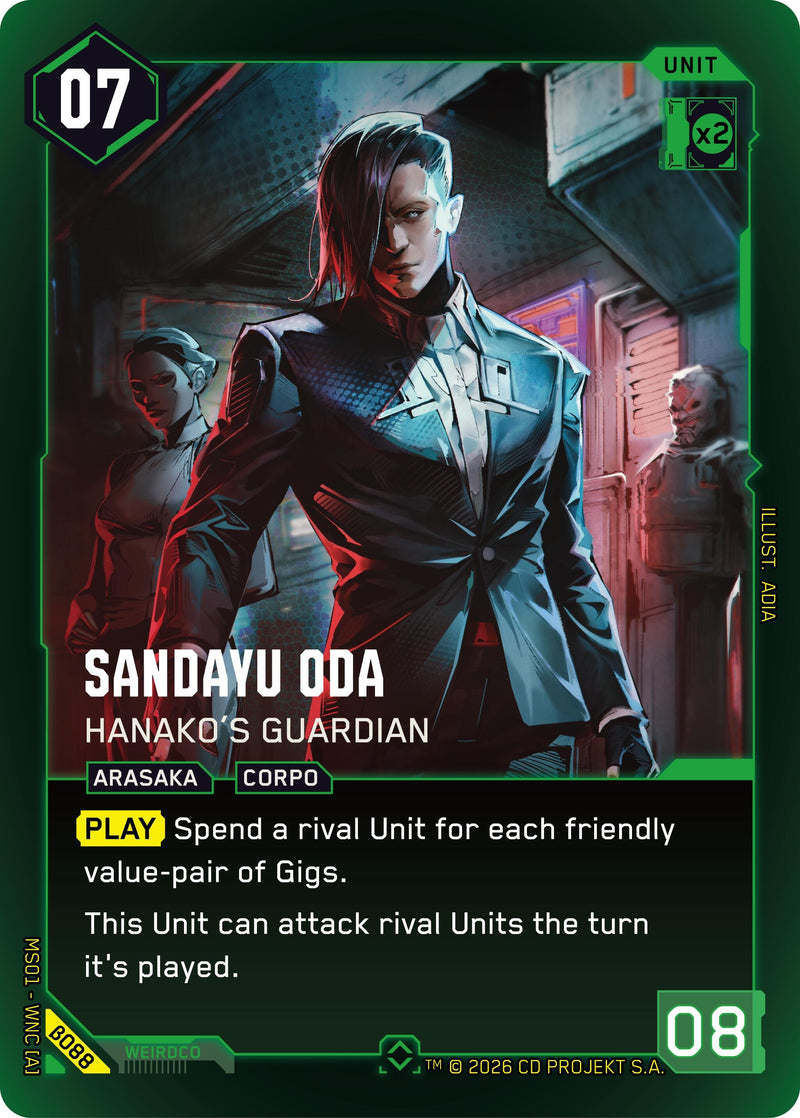 Image for Sandayu Oda - Hanako's Guardian (Rare) (B088) (Welcome to Night City - Beta) - Cyberpunk TCG