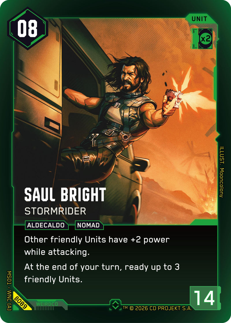Image for Saul Bright - Stormrider (B089) (Welcome to Night City - Beta) - Cyberpunk TCG