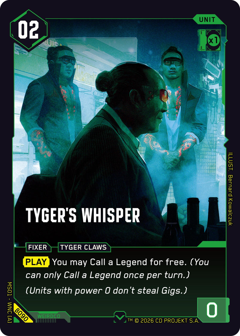 Image for Tyger's Whisper (B090) (Welcome to Night City - Beta) - Cyberpunk TCG