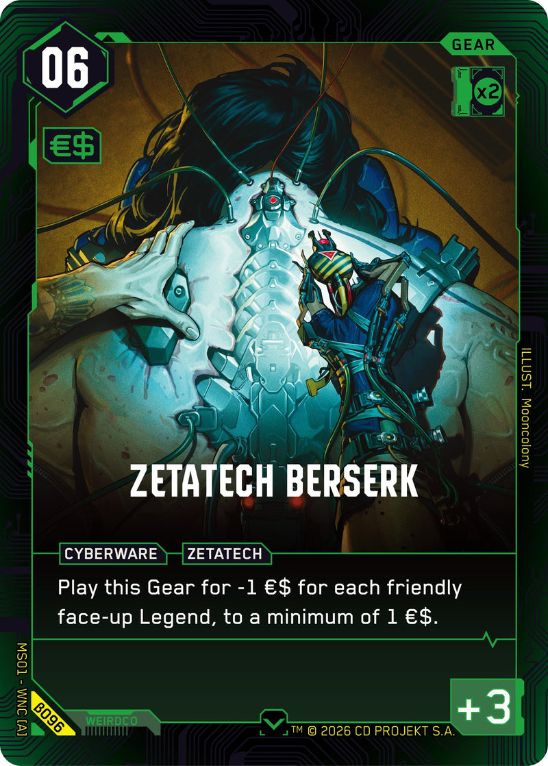 Image for Zetatech Berserk (B096) (Welcome to Night City - Beta) - Cyberpunk TCG