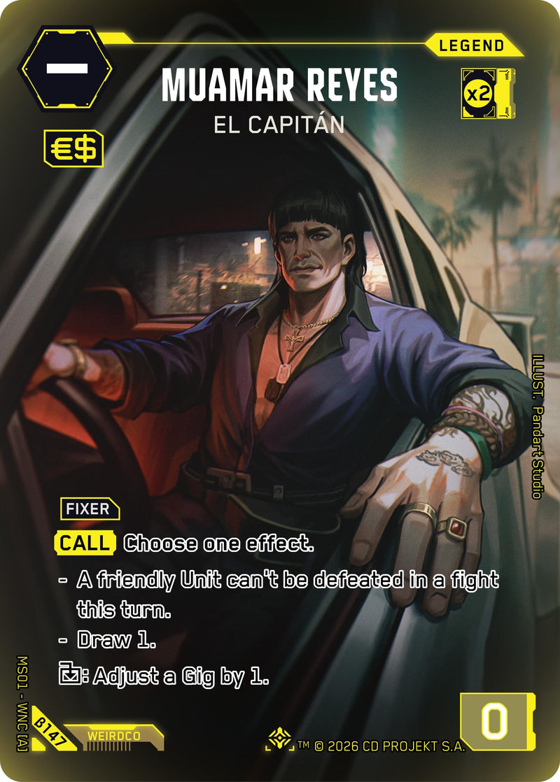 Image for Muamar Reyes - El Capitan (ILegend) (B147) (Welcome to Night City - Beta) - Cyberpunk TCG