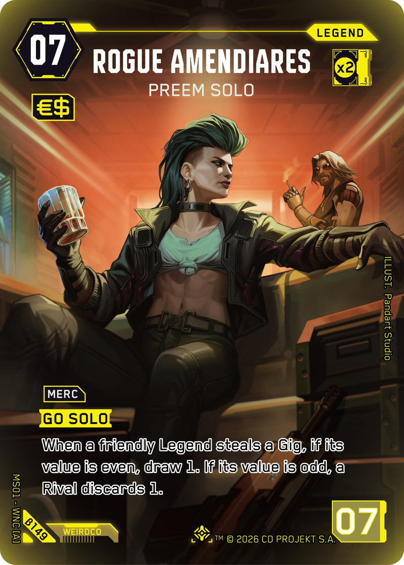 Image for Rogue Amendiares - Preem Solo (ILegend) (B149) (Welcome to Night City - Beta) - Cyberpunk TCG
