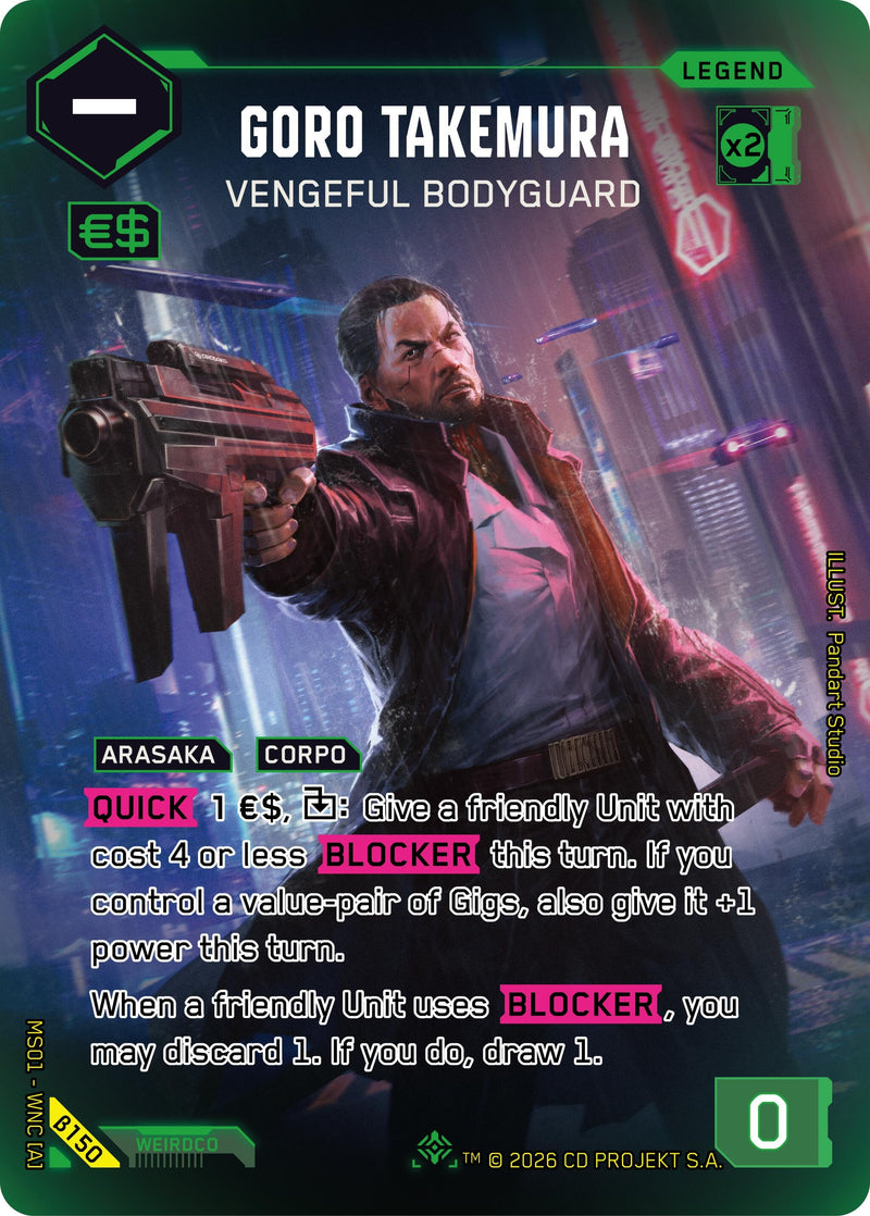 Image for Goro Takemura - Vengeful Bodyguard (ILegend) (B150) (Welcome to Night City - Beta) - Cyberpunk TCG