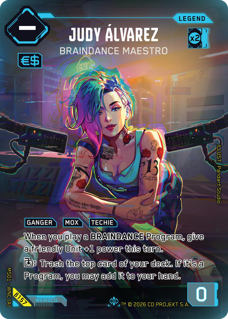 Image for Judy Alvarez - Braindance Maestro (ILegend) (B157) (Welcome to Night City - Beta) - Cyberpunk TCG