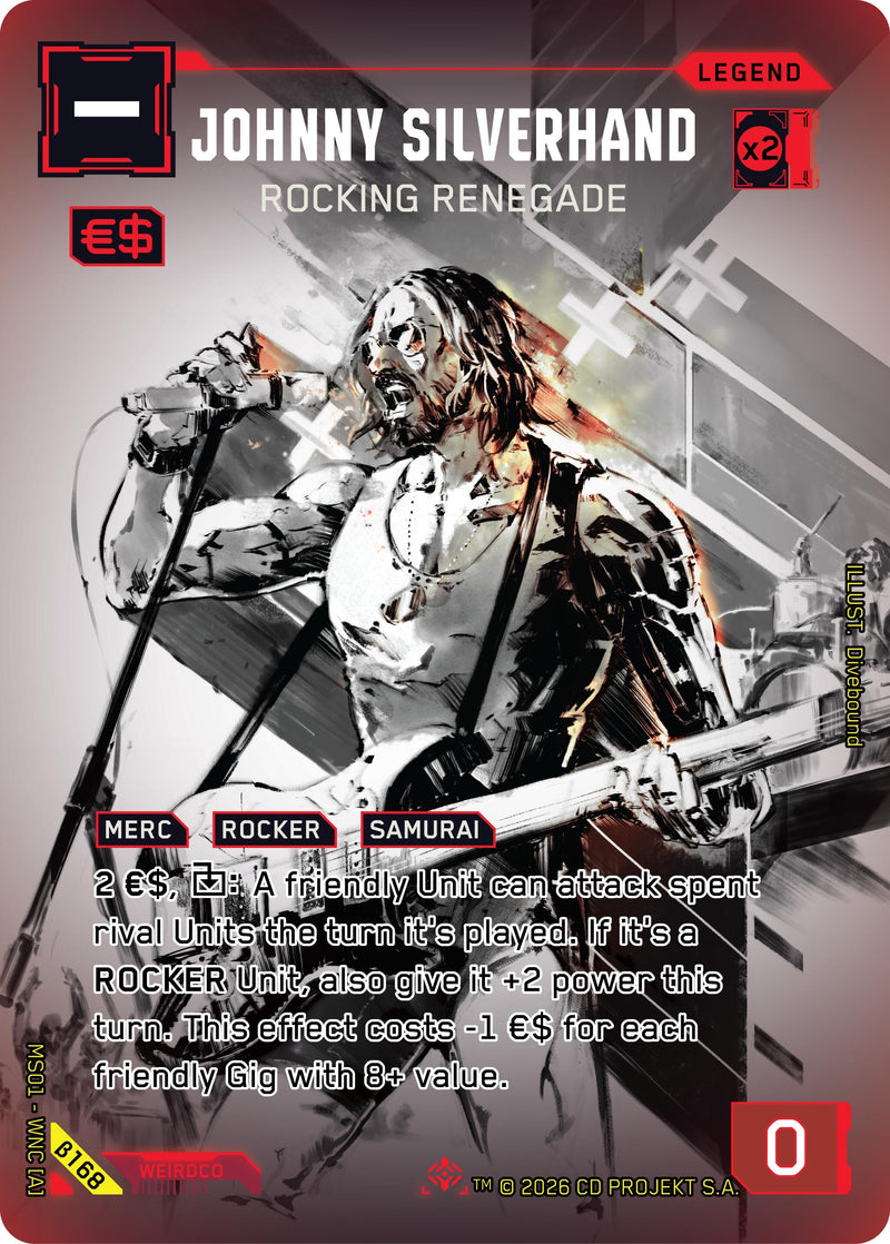 Image for Johnny Silverhand - Rocking Renegade (ISecret) (B168) (Welcome to Night City - Beta) - Cyberpunk TCG