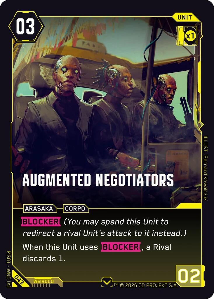 Image for Augmented Negotiators (043) (Welcome to Night City - Retail) - Cyberpunk TCG