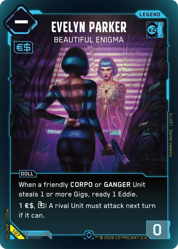 Image for Evelyn Parker - Beautiful Enigma (Rare) (107) (Welcome to Night City - Retail) - Cyberpunk TCG