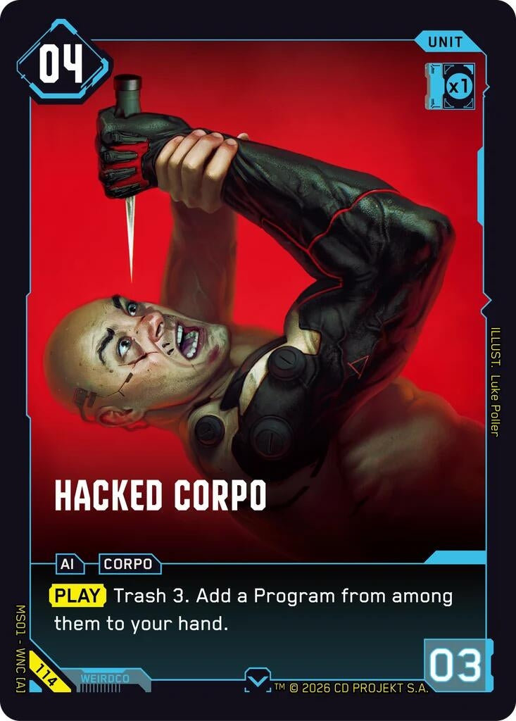 Image for Hacked Corpo (114) (Welcome to Night City - Retail) - Cyberpunk TCG