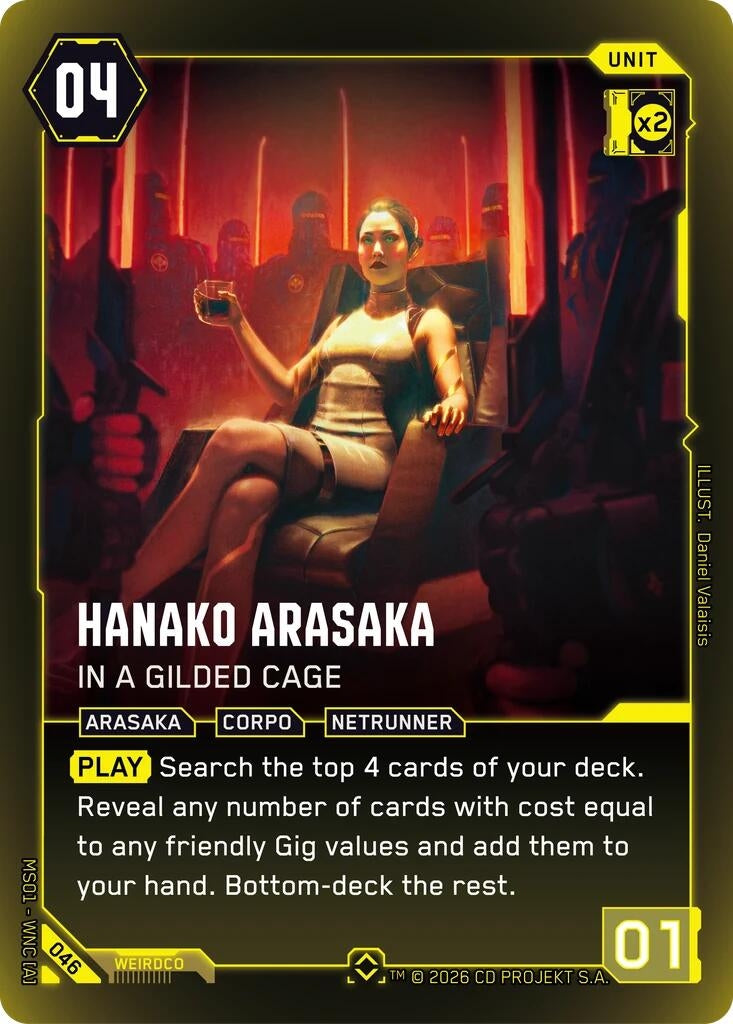 Image for Hanako Arasaka - In a Gilded Cage (Rare) (046) (Welcome to Night City - Retail) - Cyberpunk TCG