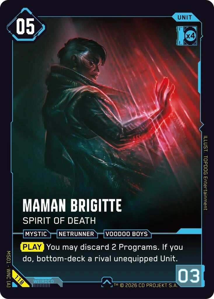 Image for Maman Brigitte - Spirit of Death (118) (Welcome to Night City - Retail) - Cyberpunk TCG