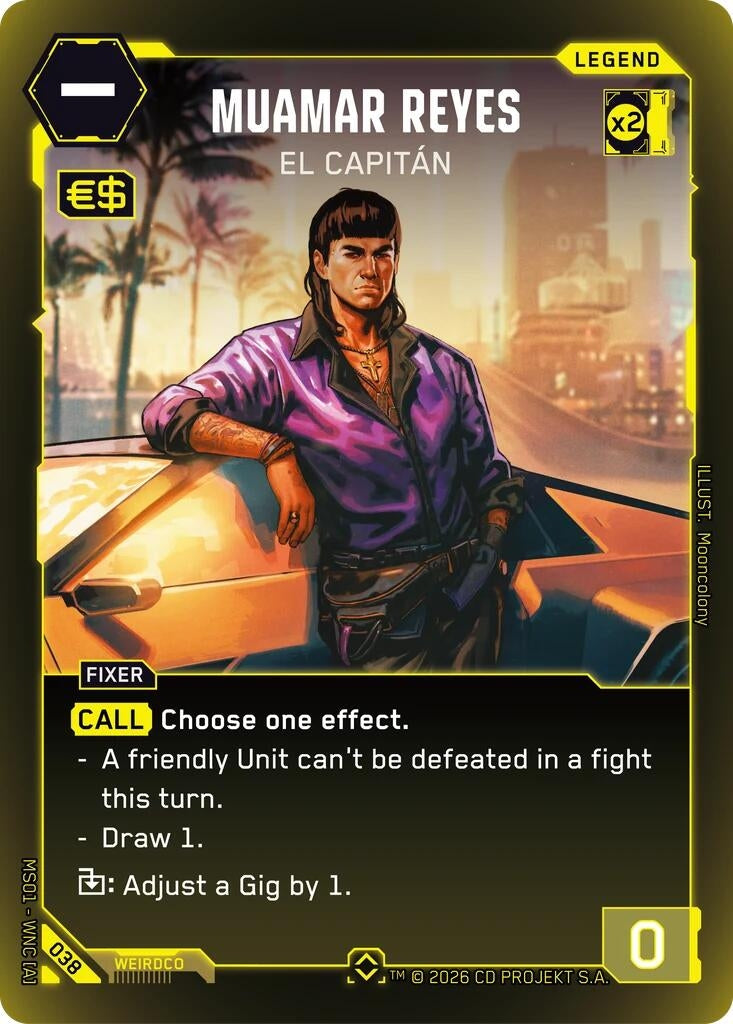 Image for Muamar Reyes - El Capitan (Rare) (038) (Welcome to Night City - Retail) - Cyberpunk TCG