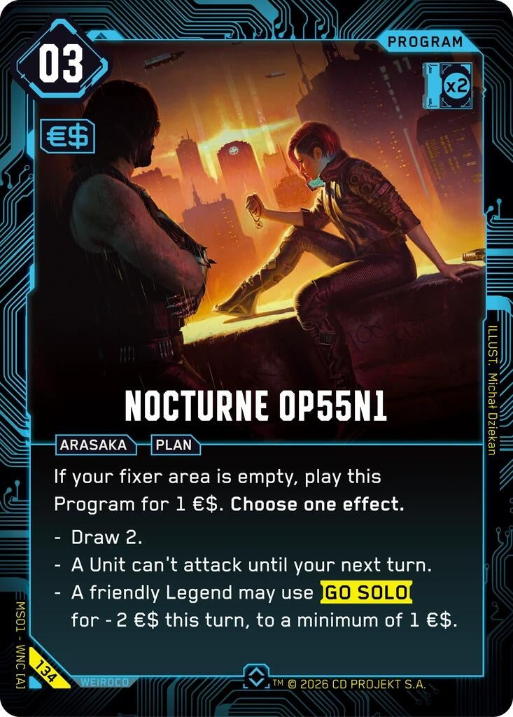 Image for Nocturne OP55 N1 (134) (Welcome to Night City - Retail) - Cyberpunk TCG