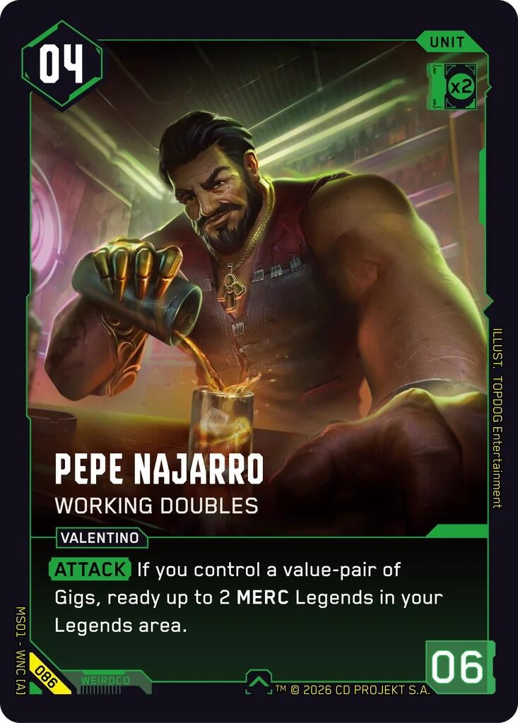 Image for Pepe Najarro - Working Doubles (086) (Welcome to Night City - Retail) - Cyberpunk TCG