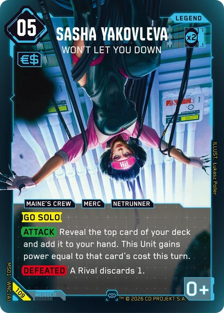 Image for Sasha Yakovleva - Won't Let You Down (Secret) (109) (Welcome to Night City - Retail) - Cyberpunk TCG
