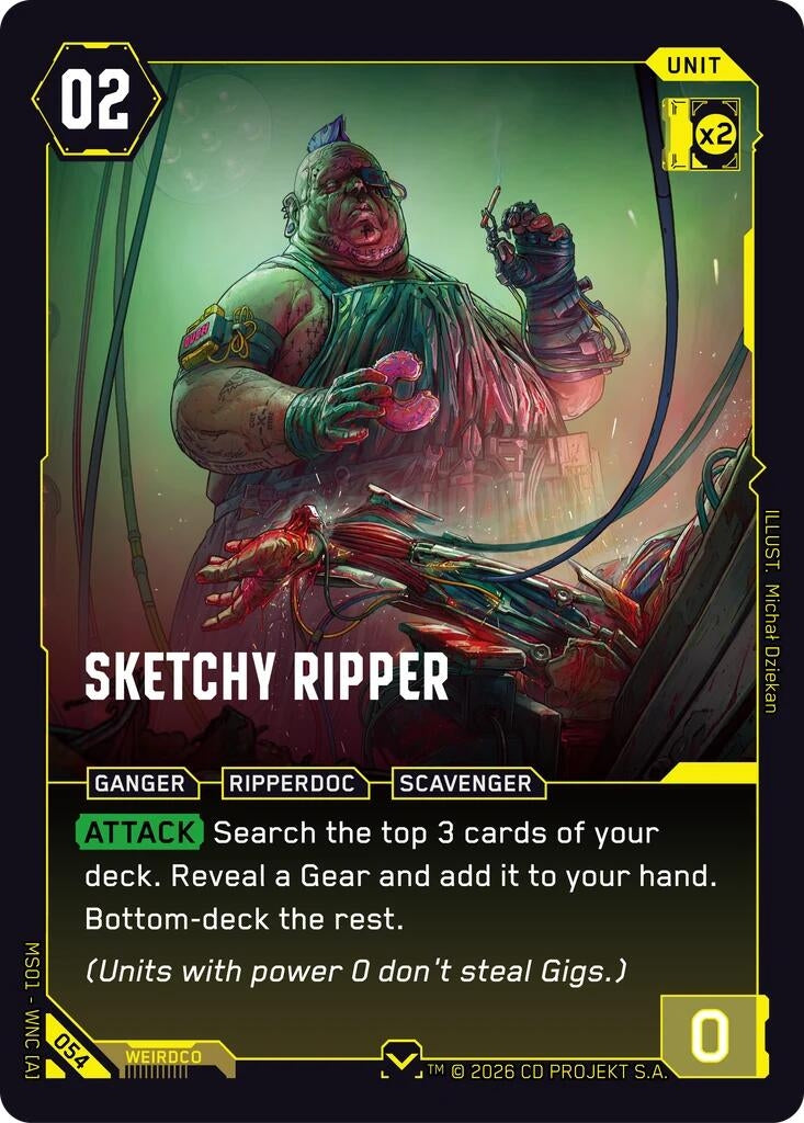 Image for Sketchy Ripper (054) (Welcome to Night City - Retail) - Cyberpunk TCG